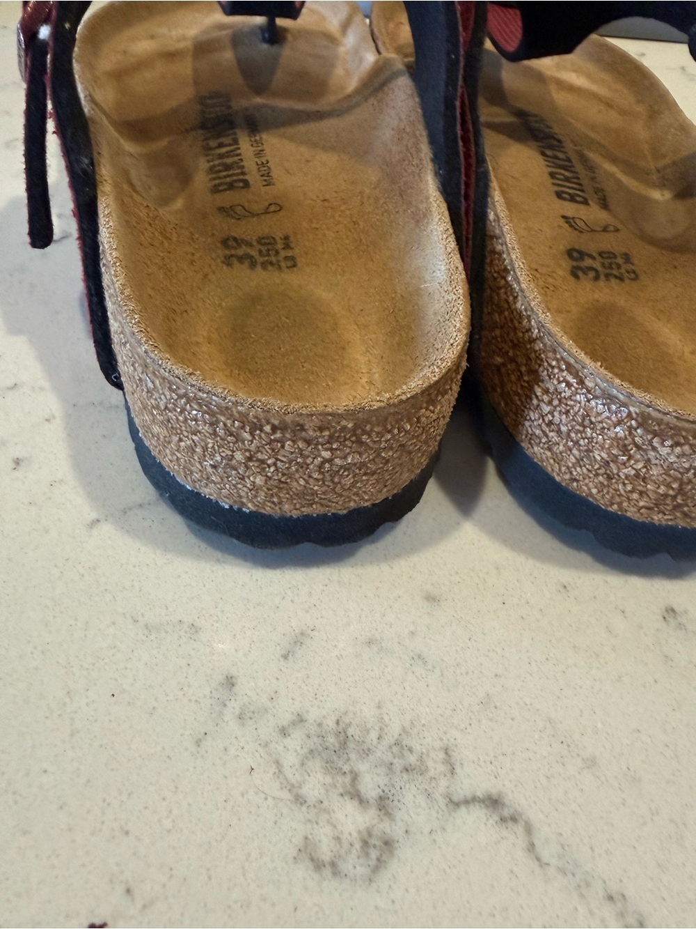 Birkenstock Brown Leather T-Strap Sandals with Gold Accents - Picture 16 of 16